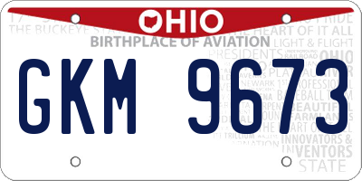 OH license plate GKM9673