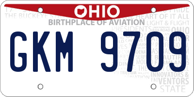 OH license plate GKM9709