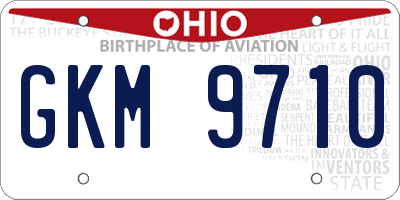 OH license plate GKM9710