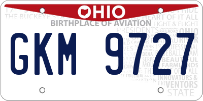 OH license plate GKM9727