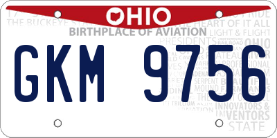 OH license plate GKM9756
