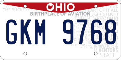 OH license plate GKM9768