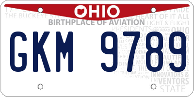 OH license plate GKM9789