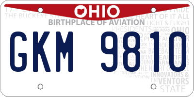 OH license plate GKM9810