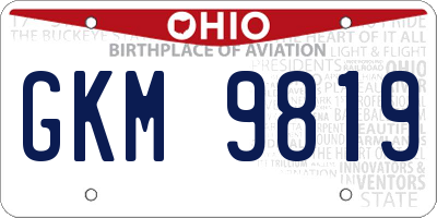 OH license plate GKM9819