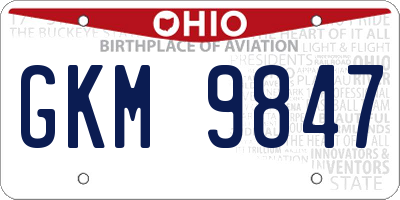 OH license plate GKM9847