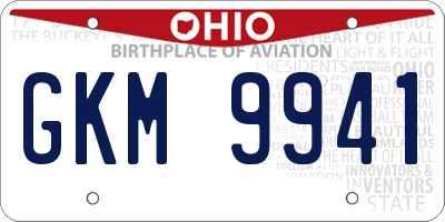 OH license plate GKM9941