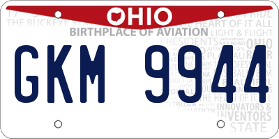 OH license plate GKM9944