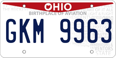 OH license plate GKM9963