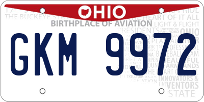 OH license plate GKM9972
