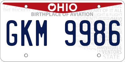 OH license plate GKM9986