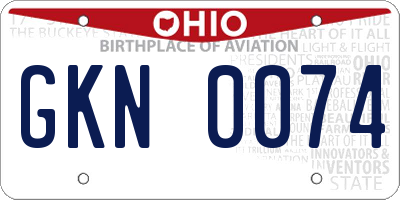OH license plate GKN0074