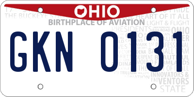 OH license plate GKN0131