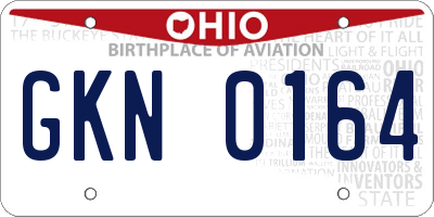 OH license plate GKN0164