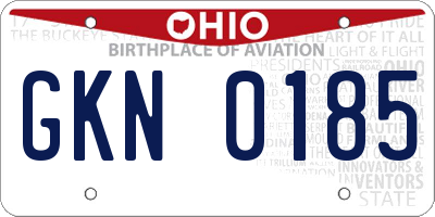 OH license plate GKN0185