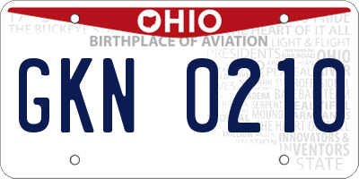 OH license plate GKN0210