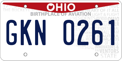 OH license plate GKN0261