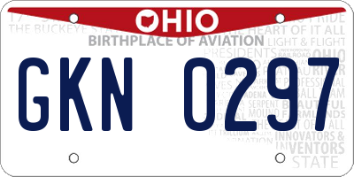 OH license plate GKN0297