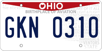 OH license plate GKN0310