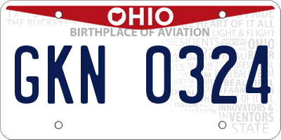 OH license plate GKN0324
