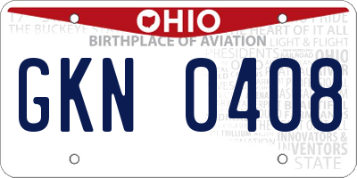 OH license plate GKN0408