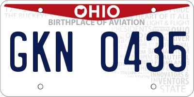 OH license plate GKN0435