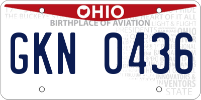 OH license plate GKN0436