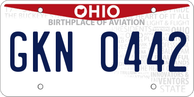 OH license plate GKN0442
