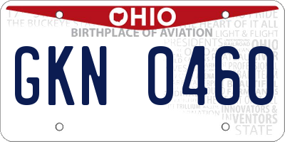 OH license plate GKN0460