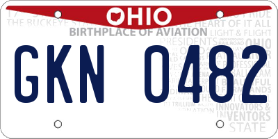 OH license plate GKN0482
