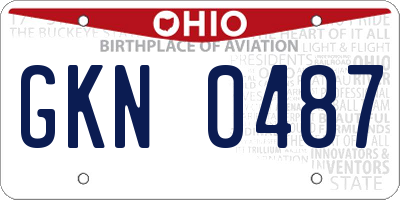 OH license plate GKN0487