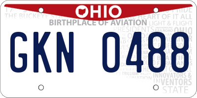 OH license plate GKN0488