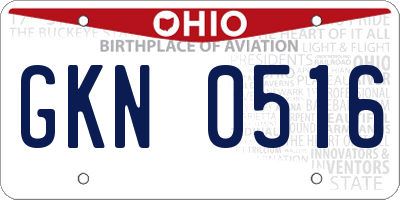 OH license plate GKN0516