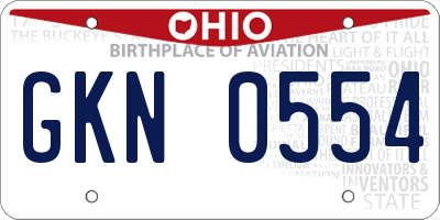 OH license plate GKN0554