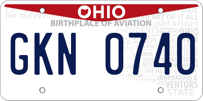 OH license plate GKN0740