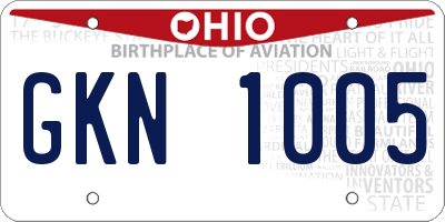 OH license plate GKN1005