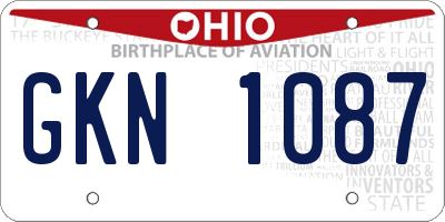 OH license plate GKN1087