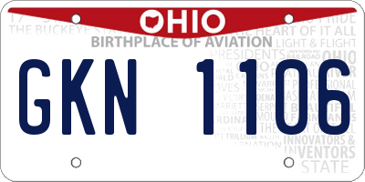 OH license plate GKN1106