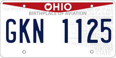 OH license plate GKN1125