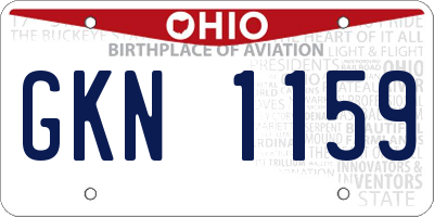 OH license plate GKN1159