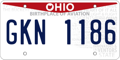 OH license plate GKN1186