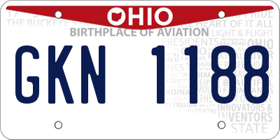 OH license plate GKN1188