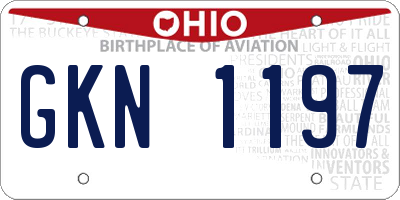 OH license plate GKN1197