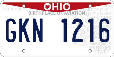 OH license plate GKN1216