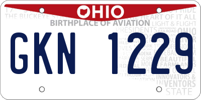 OH license plate GKN1229