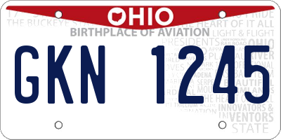 OH license plate GKN1245