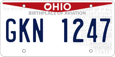 OH license plate GKN1247