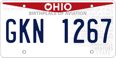 OH license plate GKN1267