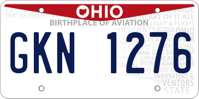 OH license plate GKN1276