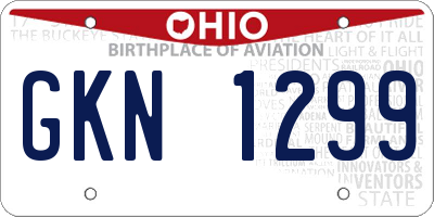 OH license plate GKN1299